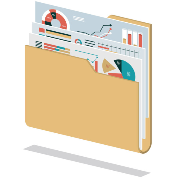 Image of a folder with multiple graphs and files in it.