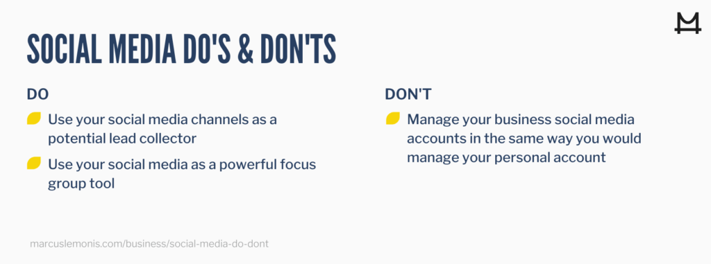 Three do’s and don’ts for social media.