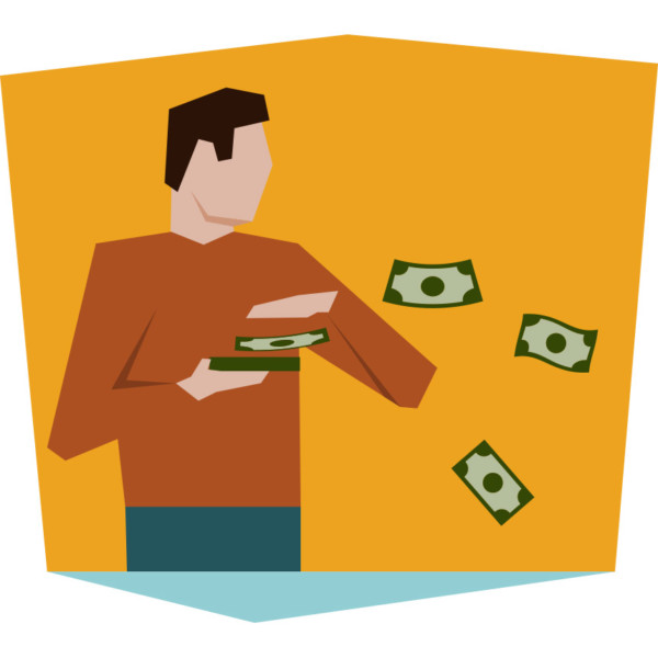 Animating image of someone throwing money