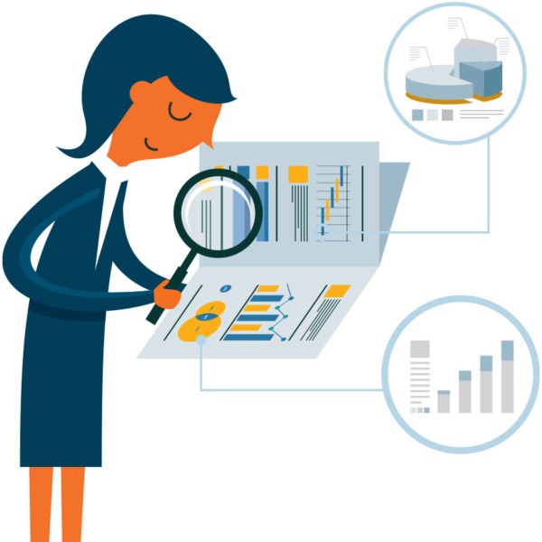 Women analyzing competitor data