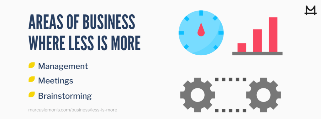 List of areas in business where less is more.
