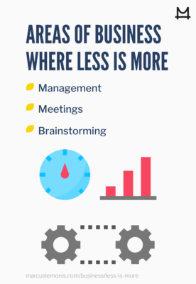 List of areas in business where less is more.