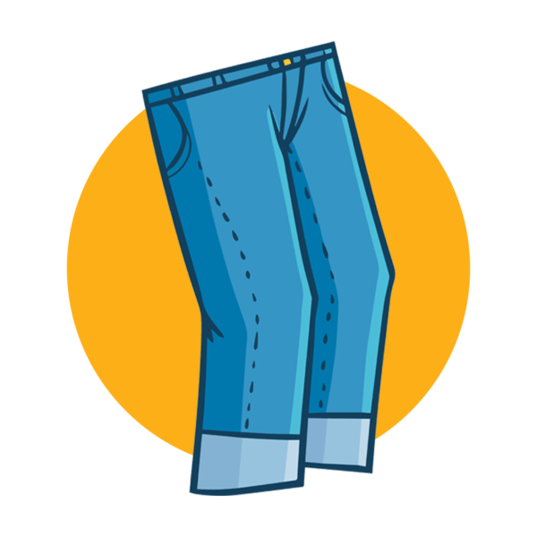 blue jeans with an orange background