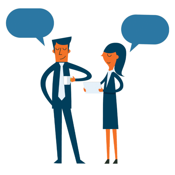 two business people chatting