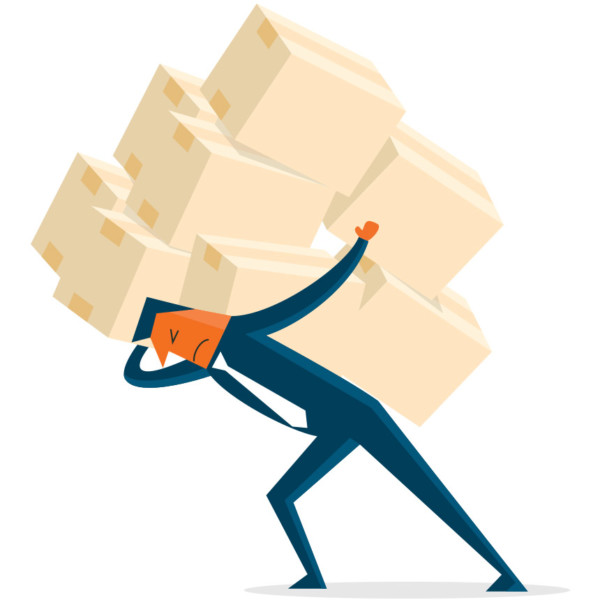 Image of someone carrying boxes.