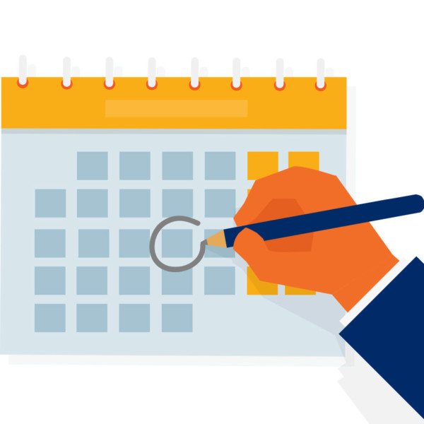Image of someone circling a date on the calendar.