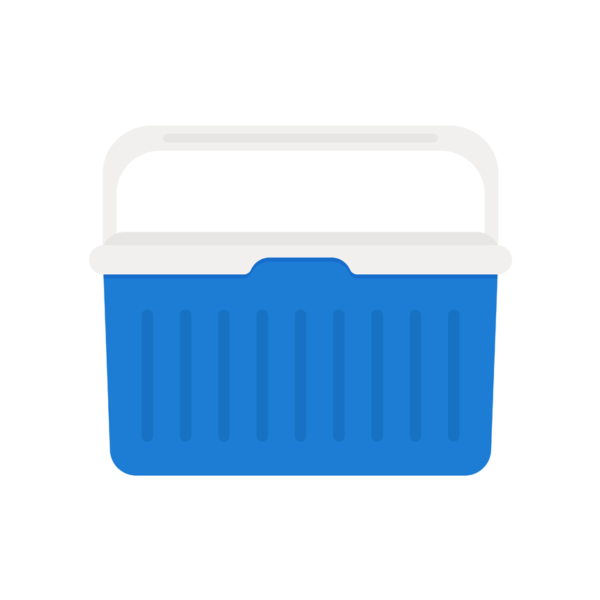 a blue cooler