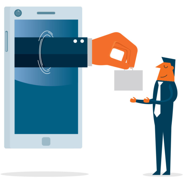 Company delivering their brand promise to customer through mobile