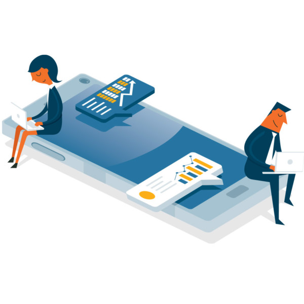 People developing an IT strategy for mobile experience