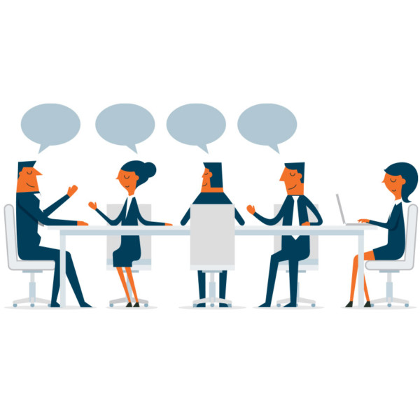 Focus group giving feedback on products and services