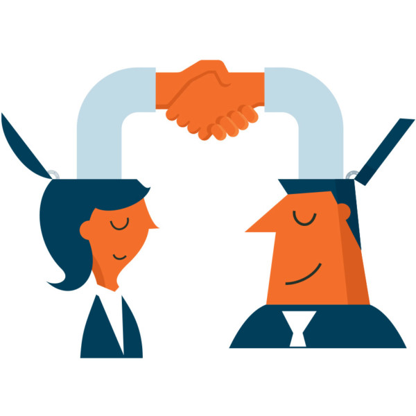 Image of two people shaking hands.