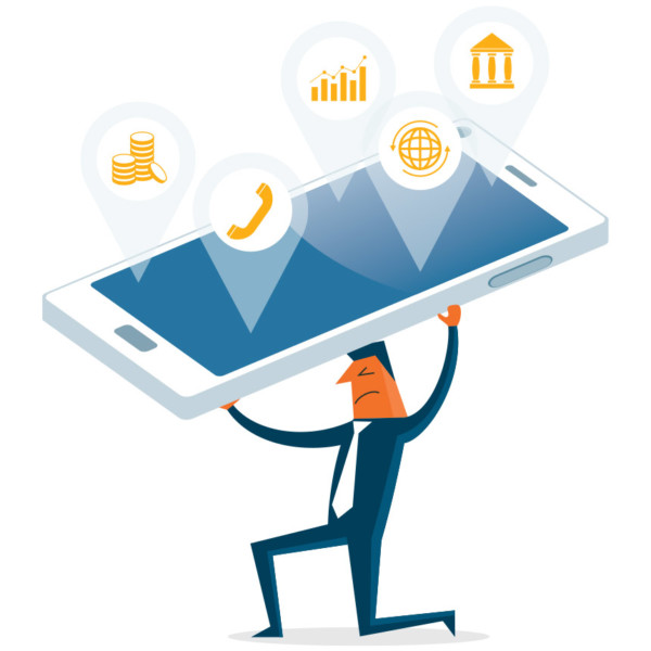 Image of someone holding up a large phone.