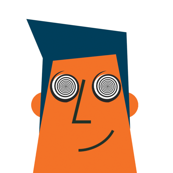 man with hypnotized eyes