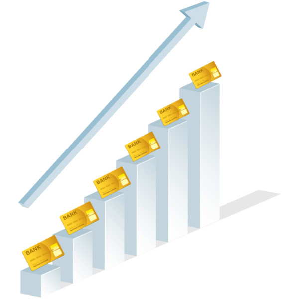 Image of credit card increasing