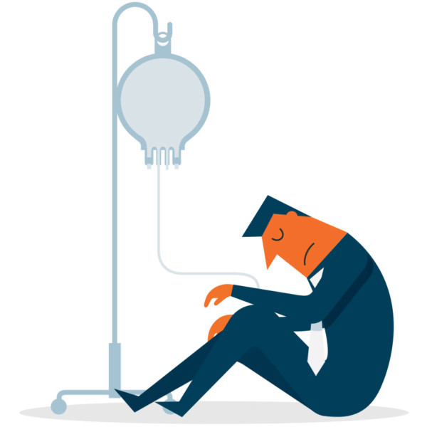 Image of someone using an IV bag.