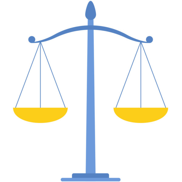 Animated image of people of a law scale and a gavel.