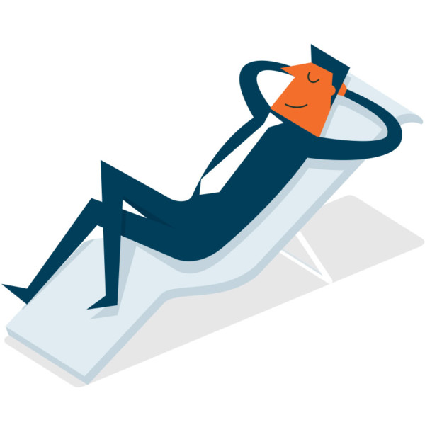 Image of someone sitting in a lounge chair.