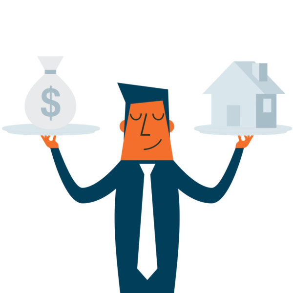 Man balancing his finances and his home through credit