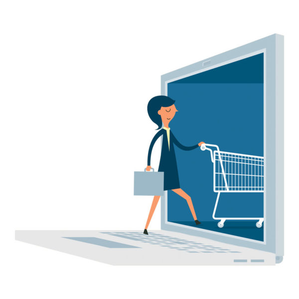 woman purchasing new product online that was patented