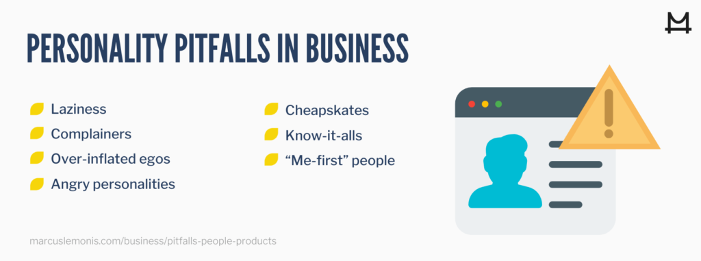 Personality pitfalls for people to have in business