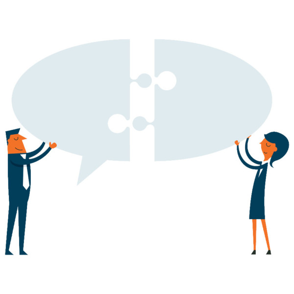 graphic of two people placing puzzle pieces together