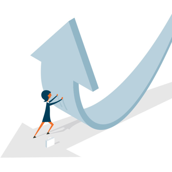 Image of someone pushing up an arrow.