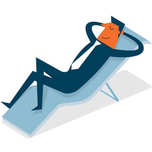 Man relaxing because he planned for the future