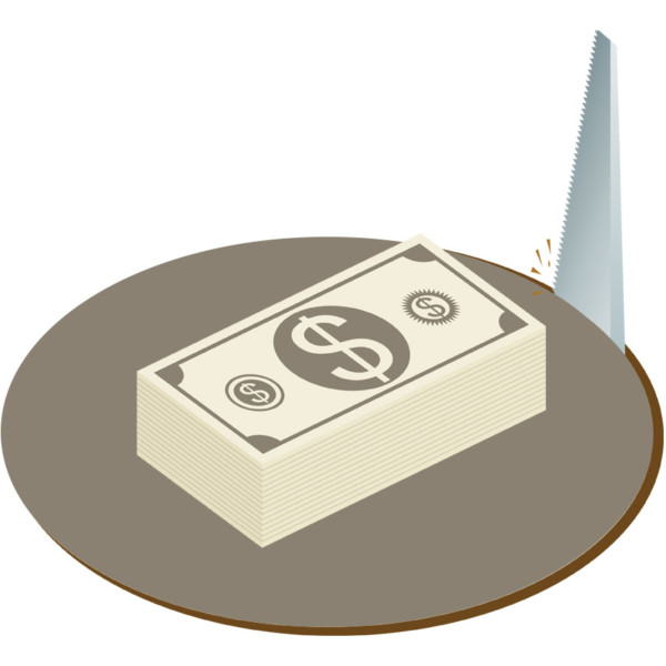 Someone stealing money by sawing hole and stealing it from under partner