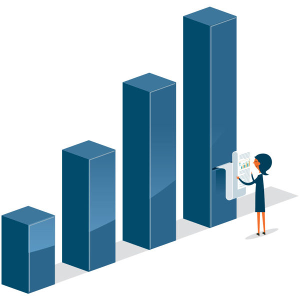 Image someone looking at data from a graph