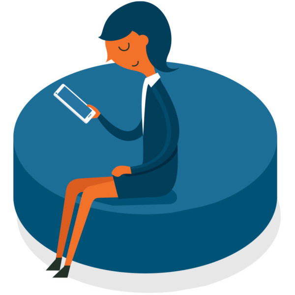 Image of someone sitting down using their phone.