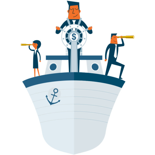 Image of someone steering a ship.