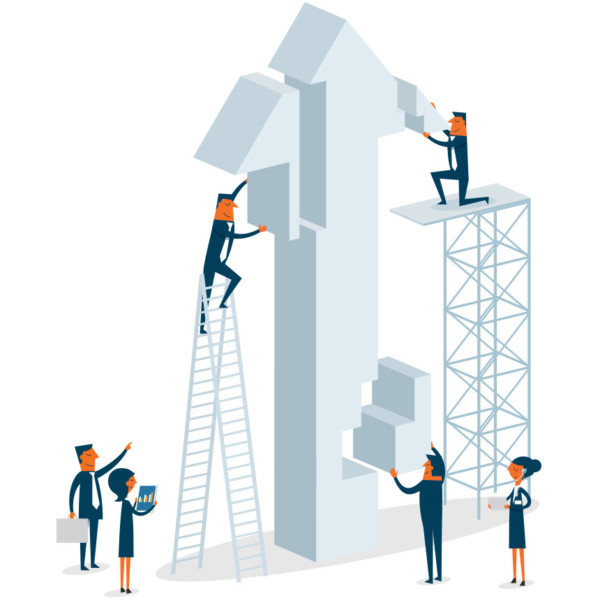 Business team working together to build success