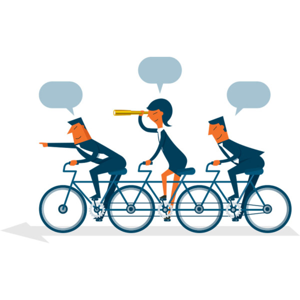 Image of three people riding a bicycle.