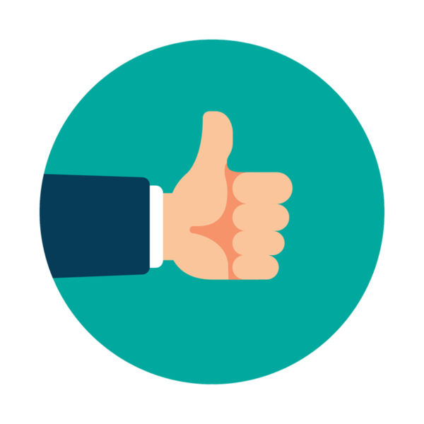 thumb up in a green circle