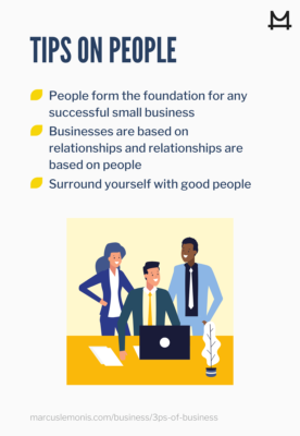 List of tips on people for business success