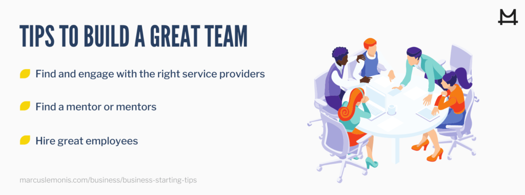 List of tips on how to build a great team
