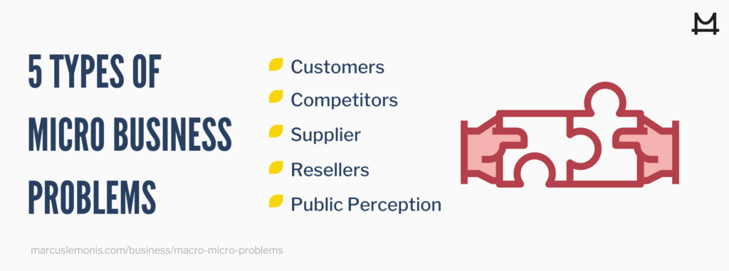 List of the types of micro business problems.