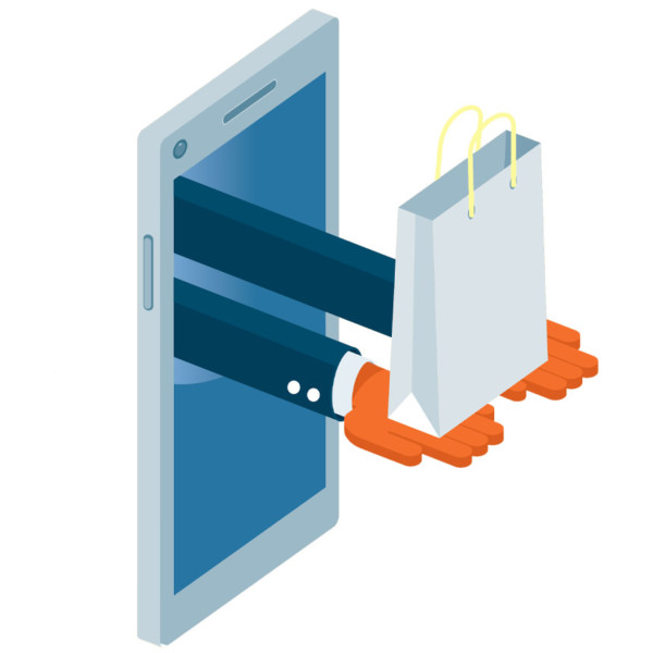 product being delivered through a phone