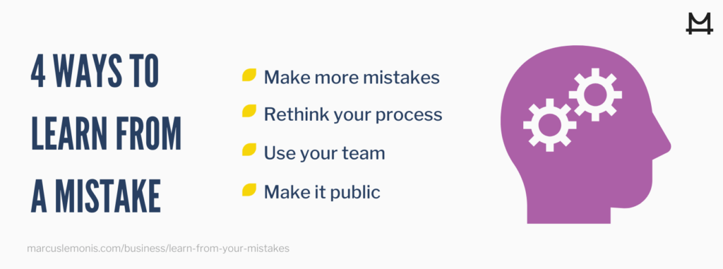 List of ways to learn from a mistake.