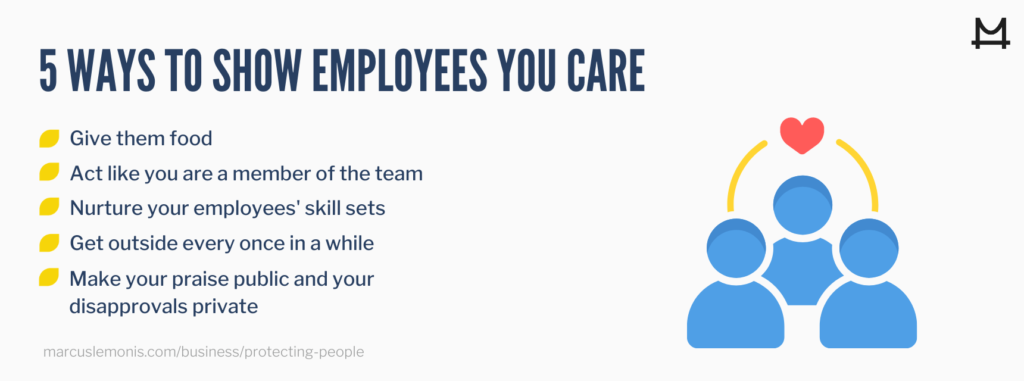 List of ways to show employees you care.