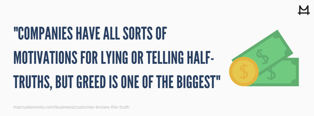 List of Reasons Why Companies Lie