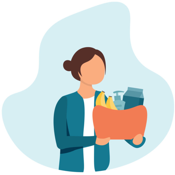 Women collecting donations to give back to the community